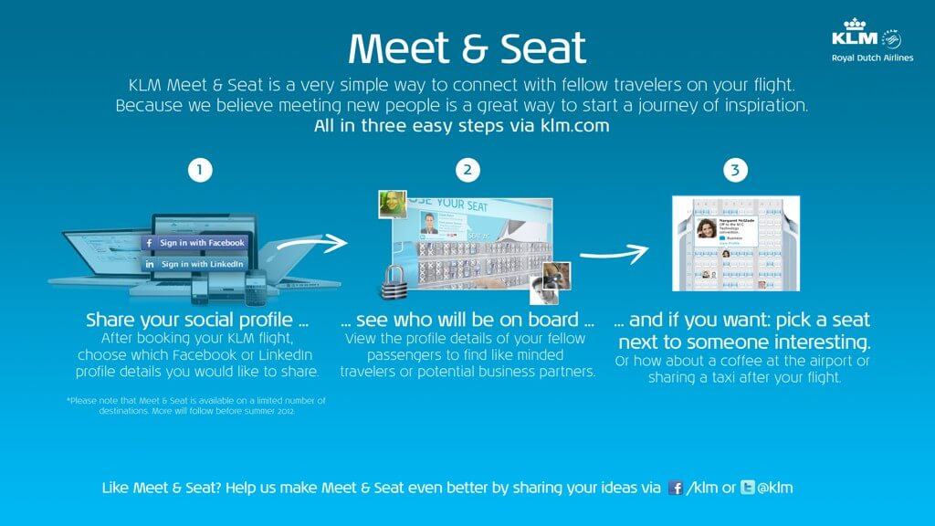 KLM Meet and Seat Some companies get social media right
