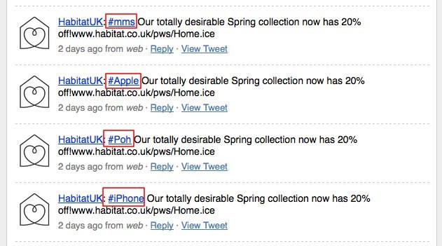 Habitat UK - How not to use hashtags