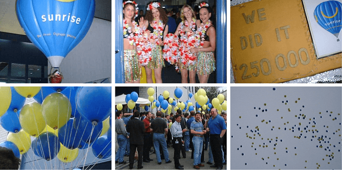 Sunrise celebrating 250.000 customers