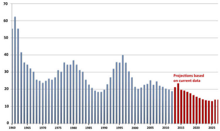 Danger of becoming obsolete - Average company lifespan