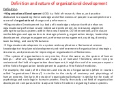 Definition and nature of organizati...